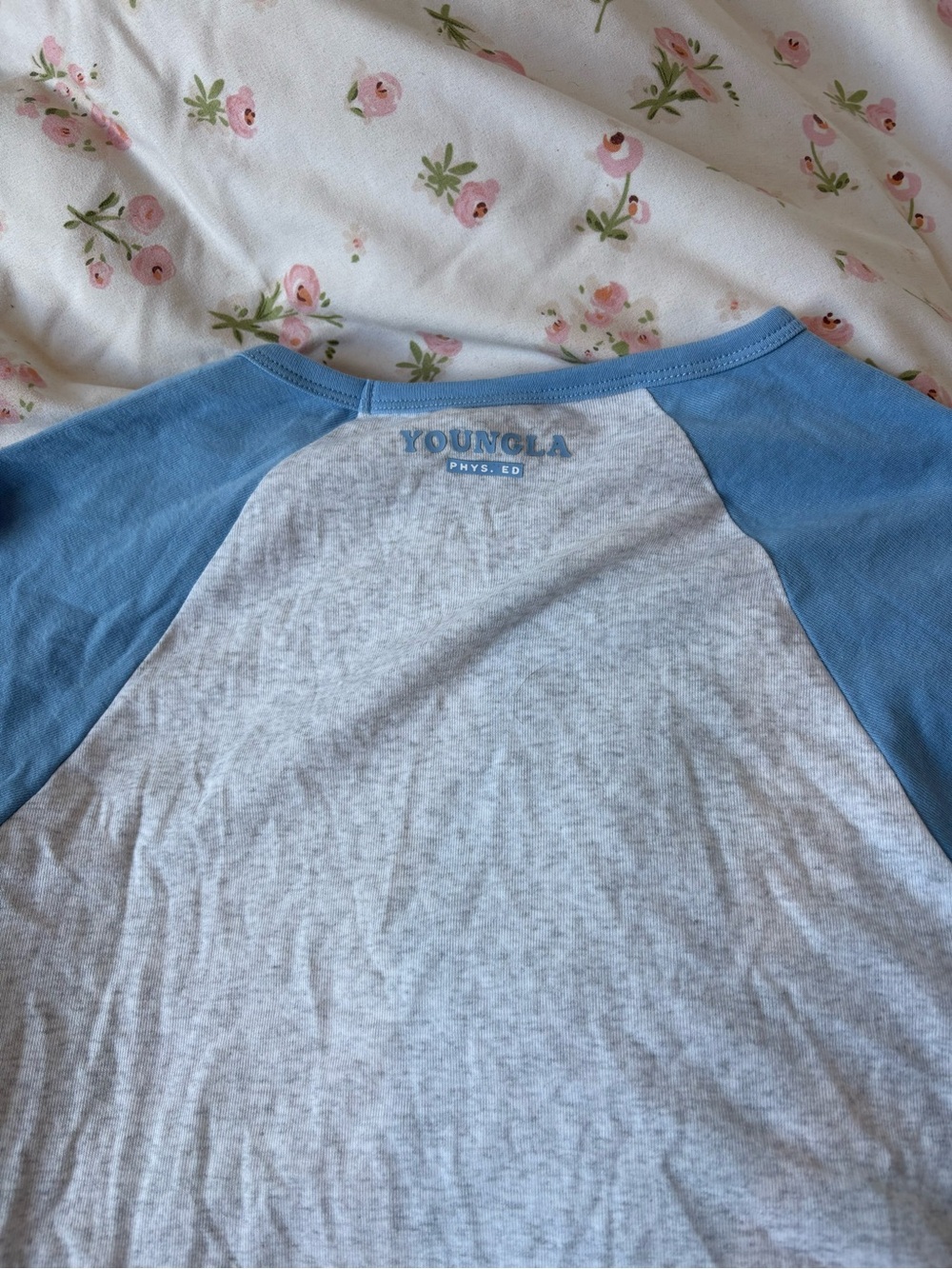 YoungLA Light Blue & White Cropped Muscle Tee - Picture 3 of 3